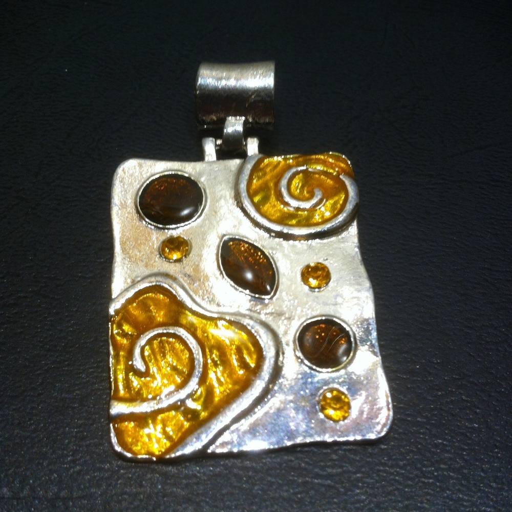 HAND MADE SILVER AND GOLD NECKLACE PENDENT